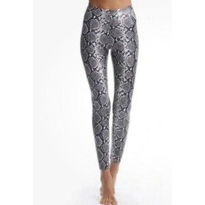 Commando Snake Print Leggings LARGE Control Faux Leather Black Gray USA MADE